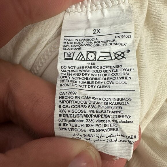 Old Navy Active Womens 2X Cream Long-Sleeve Open Back Design Go-Dry Top - Picture 4 of 8